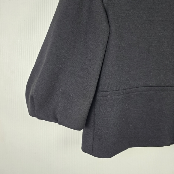 Vince Womens Black Cropped JacketSmall Button DetailRuched Sleeve Stand UpCollar - Picture 12 of 15